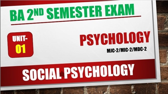 Ba 2nd Semester Psychology Unit- 1